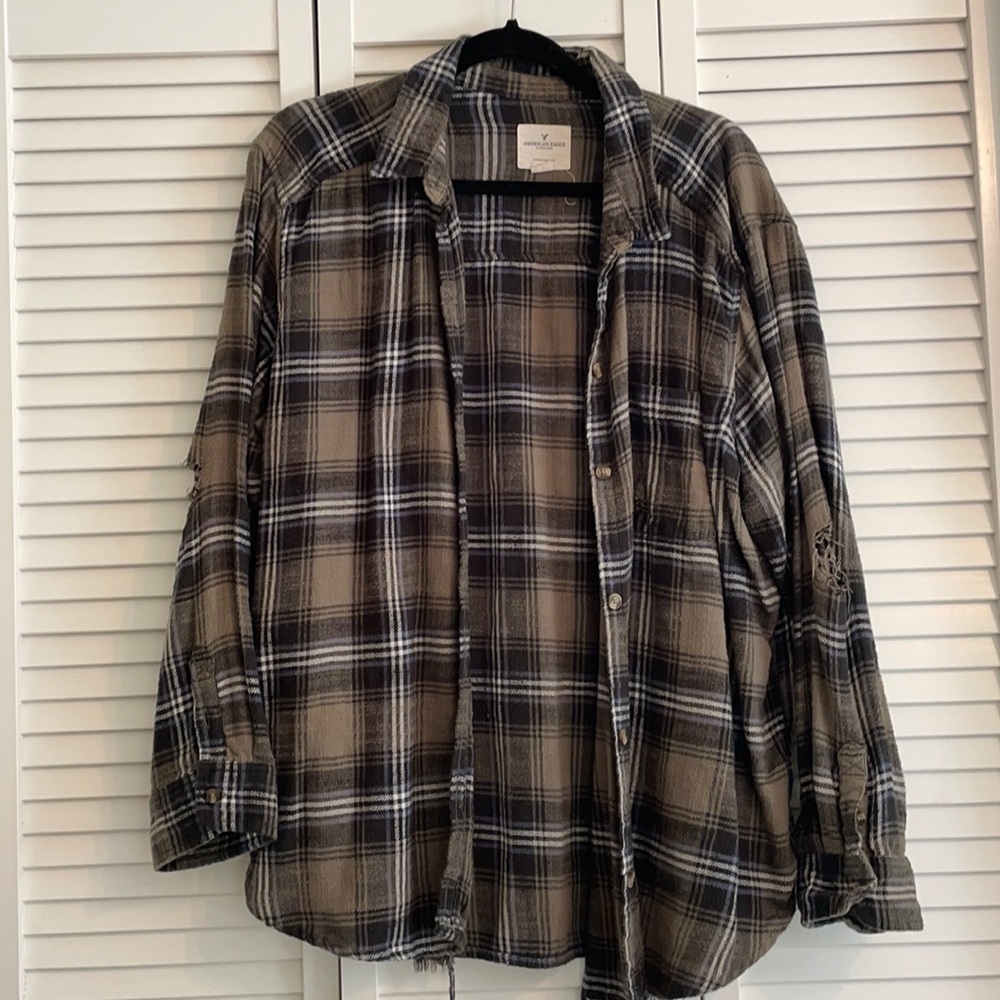 Oversized Distressed flannel